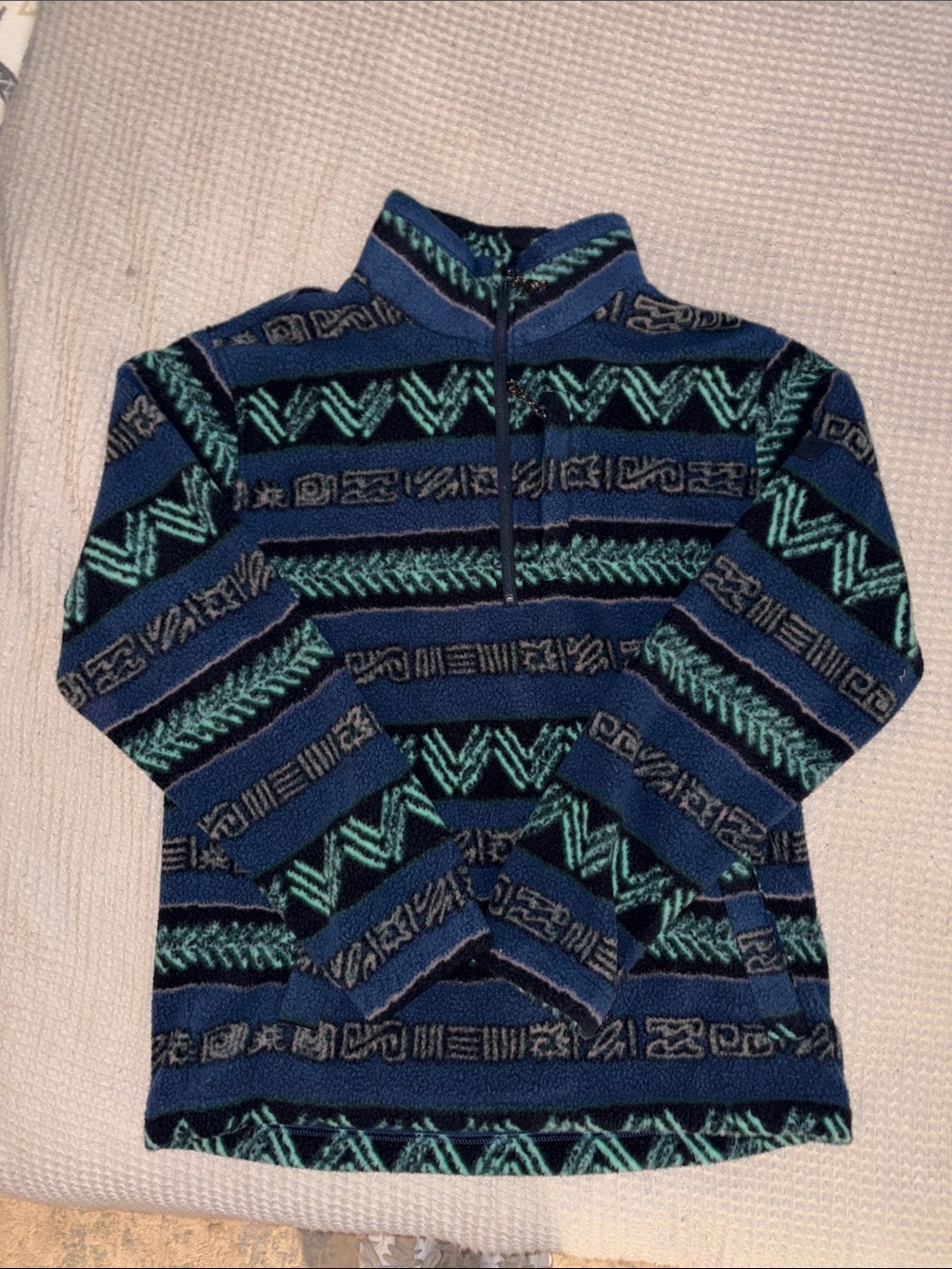 Men's BILLABONG Blue Patterned Half-Zip Sweater